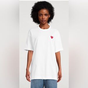 Comme Des Garçons 100% Cotton White Heart T-Shirt
